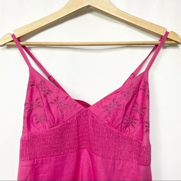 NWT- Manito Trend-Fuchsia Solid Eyelit Tie back Dress -M - Picture 3 of 14